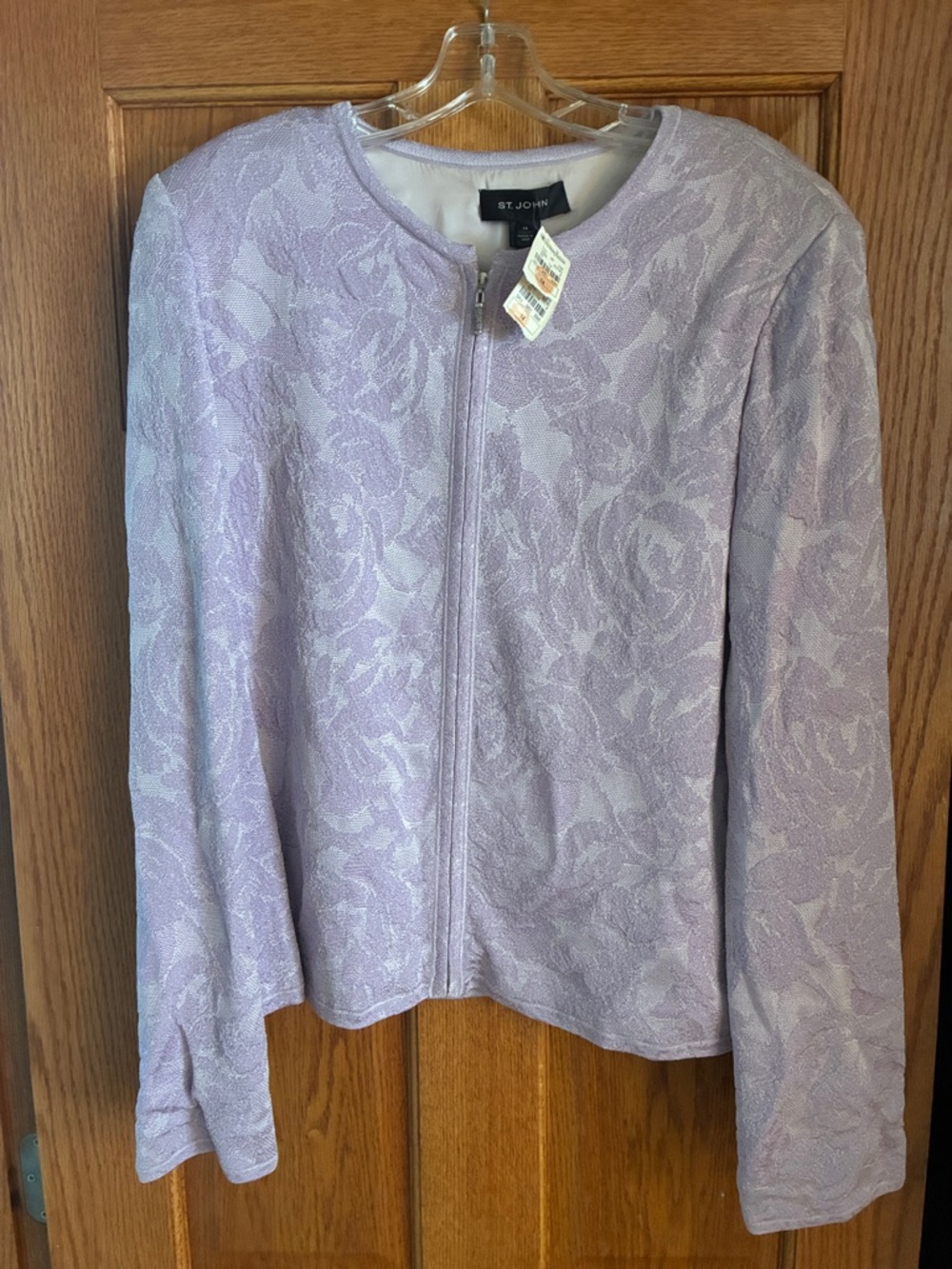 St. John Lavender Floral Zip Jacket